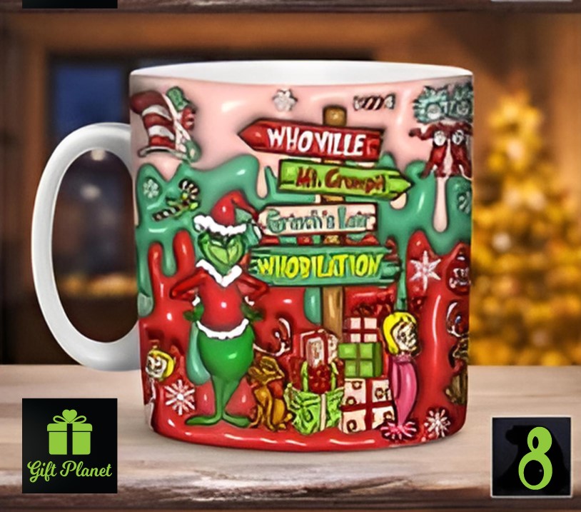 Grinch 8-šalica sa 3d efektom
