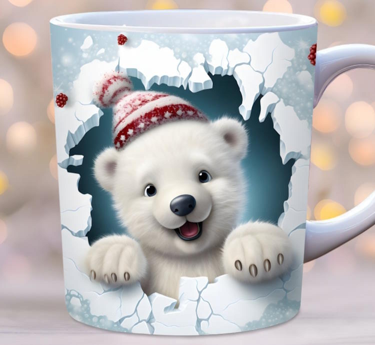 Božićni medo 2-3d šalica