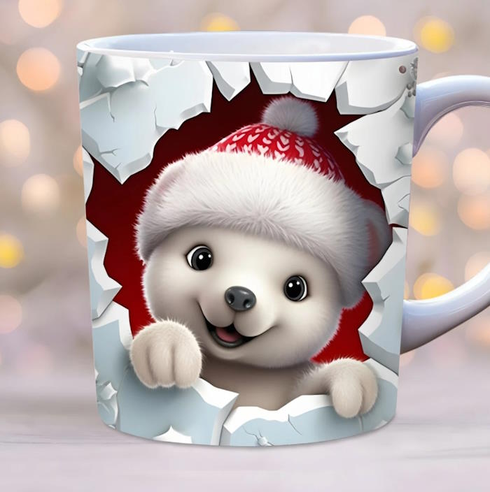 Božićni medo 3d šalica