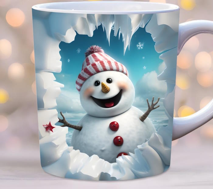 Božićni snjegović 2-3d šalica