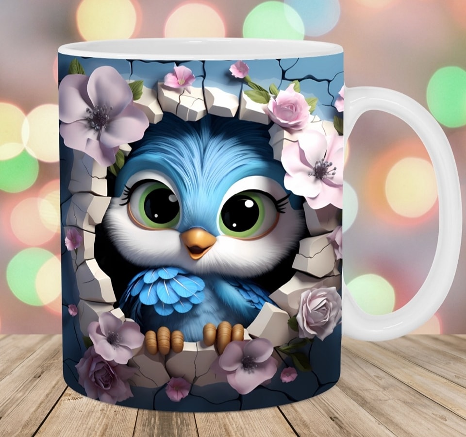 Sova 4 šalica sa 3D efektom